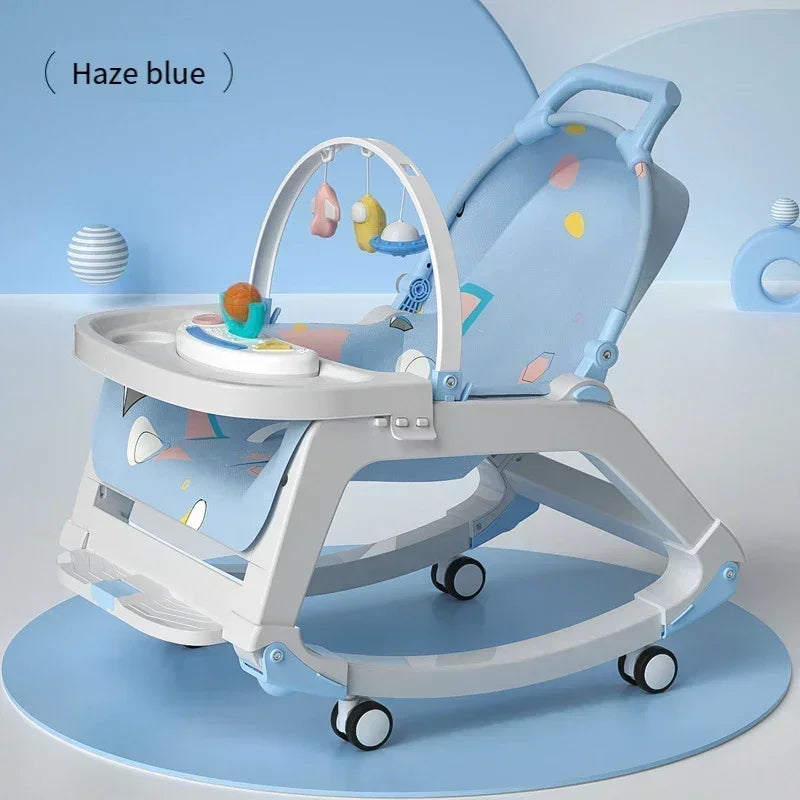 DreamNest™ 5-in-1 Baby Rocking Chair | Multi-Functional Bouncer, Seat, Rocker, Dining & Trolley