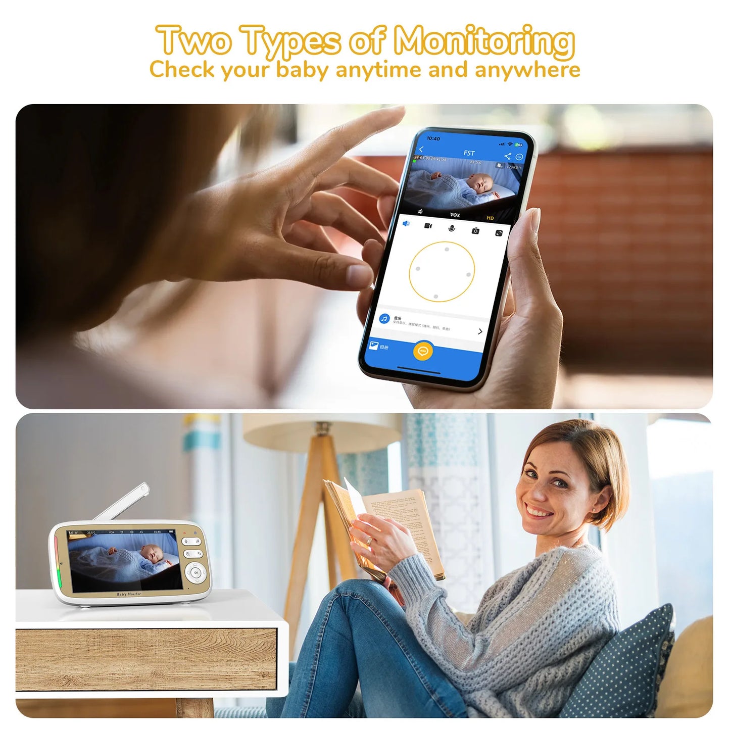 VB803 PRO 720P HD Baby Monitor with Two-Way Talk & WIFI PTZ