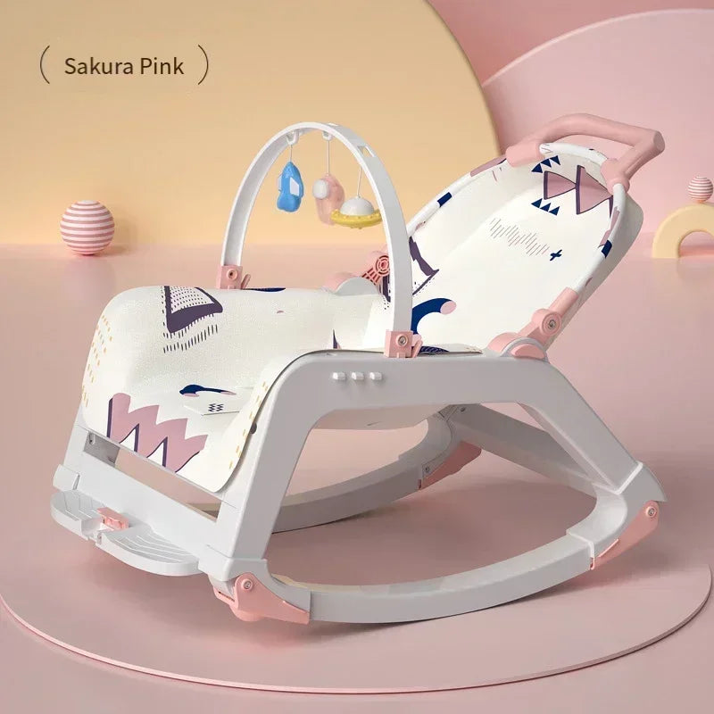 DreamNest™ 5-in-1 Baby Rocking Chair | Multi-Functional Bouncer, Seat, Rocker, Dining & Trolley