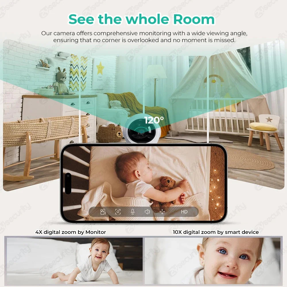 ZySecurity™ 2K 3MP Wireless Video Baby Monitor (ZY-MY06)