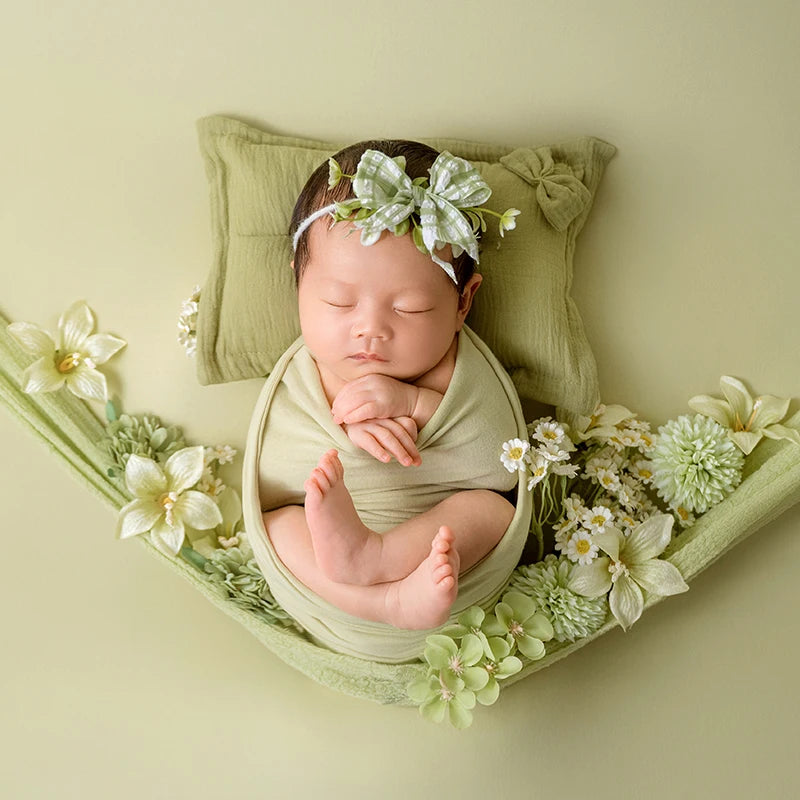 Soft Baby Photo Wrap – Green | Newborn Photography Prop (Model xz-63)