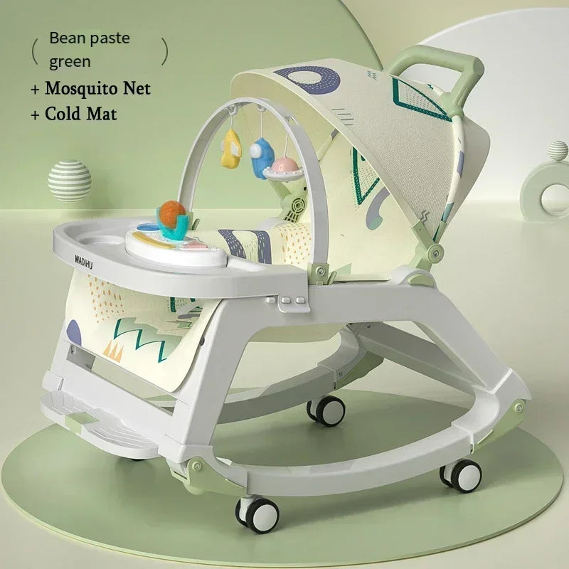 DreamNest™ 5-in-1 Baby Rocking Chair | Multi-Functional Bouncer, Seat, Rocker, Dining & Trolley
