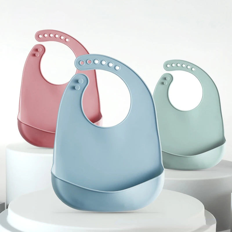 Waterproof Silicone Baby Bib with Pocket
