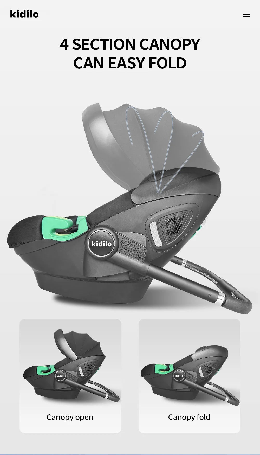 Kidilo™ 3-in-1 Baby Car Seat Stroller