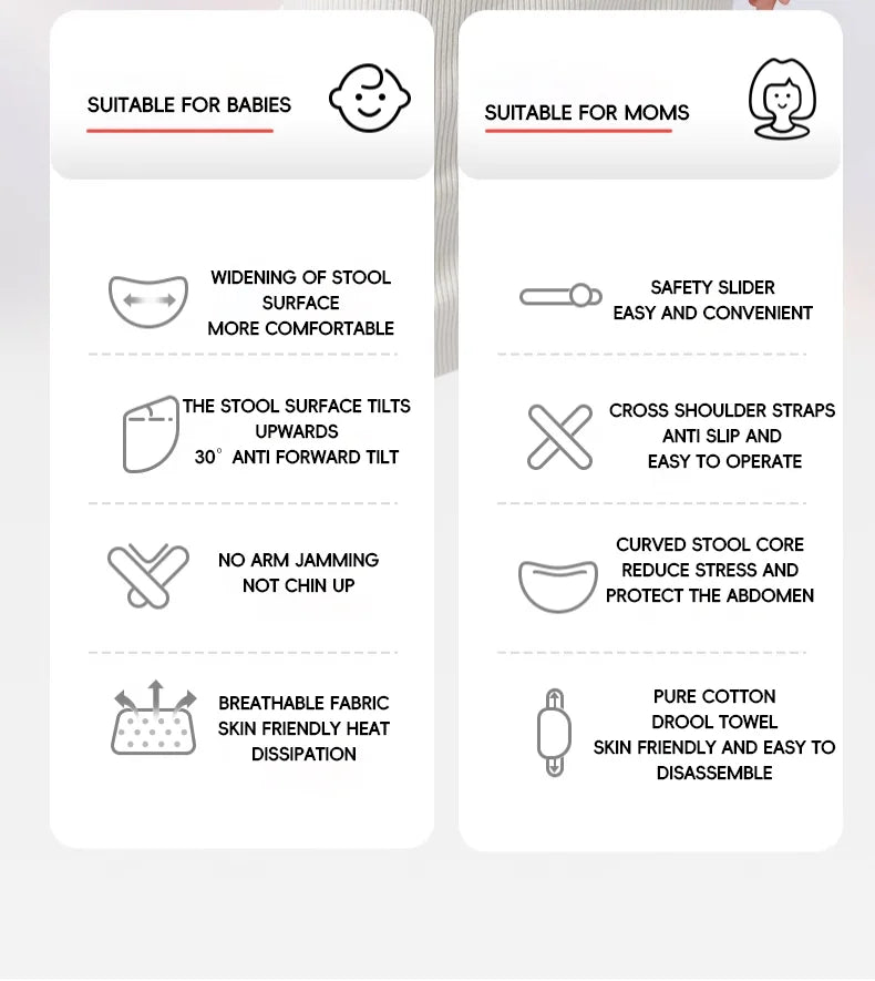 AIBEDILA™ Ergonomic Waist-Stool Baby Carrier – Anti-Gravity Comfort 20kg+