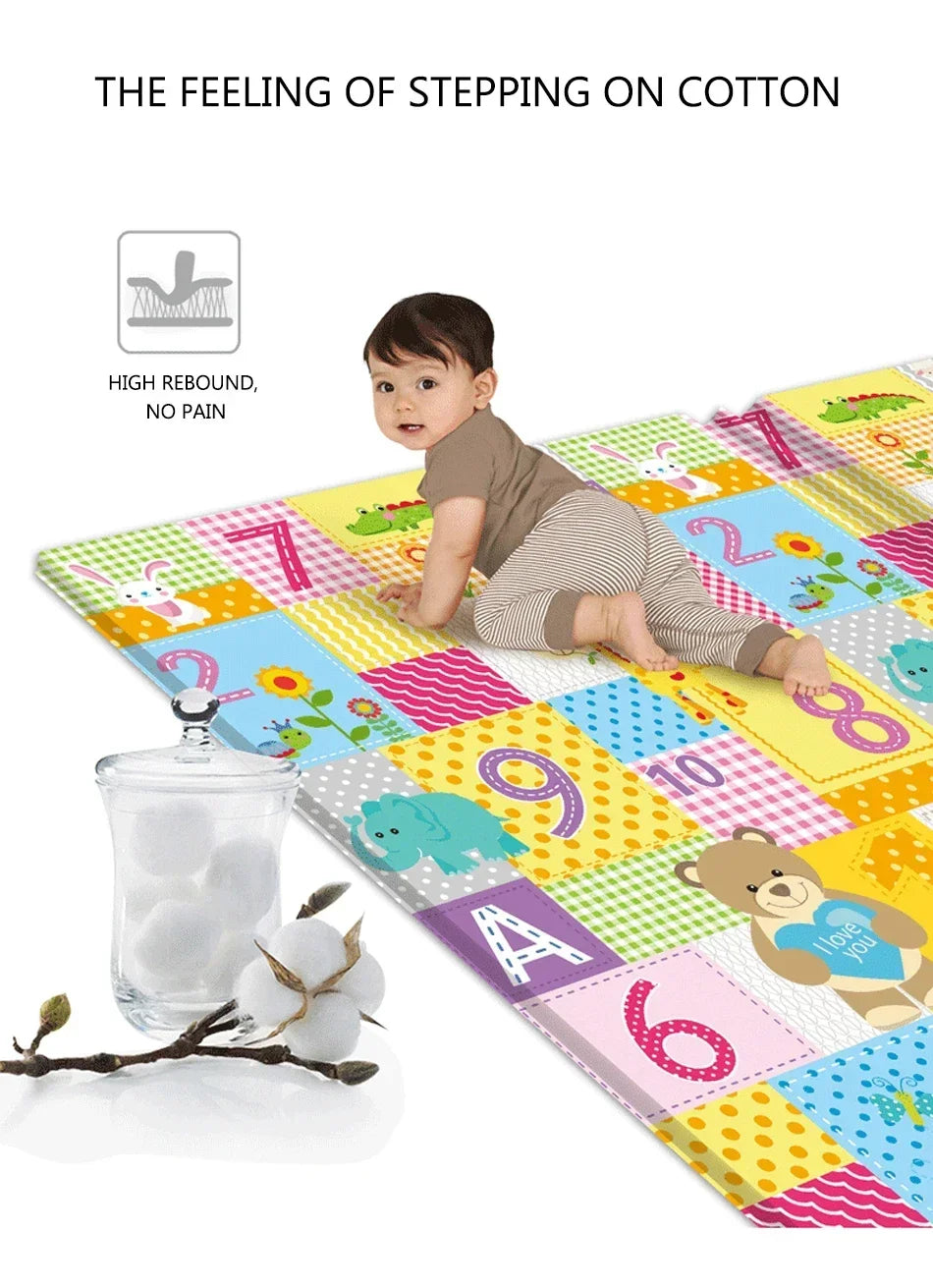 PlayJoy™ Foldable Baby Play Mat – Educational, Soft & Portable Kids Carpet