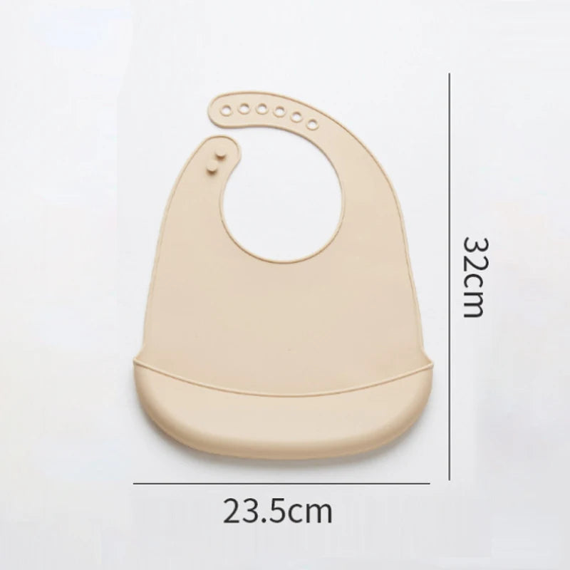 Waterproof Silicone Baby Bib with Pocket