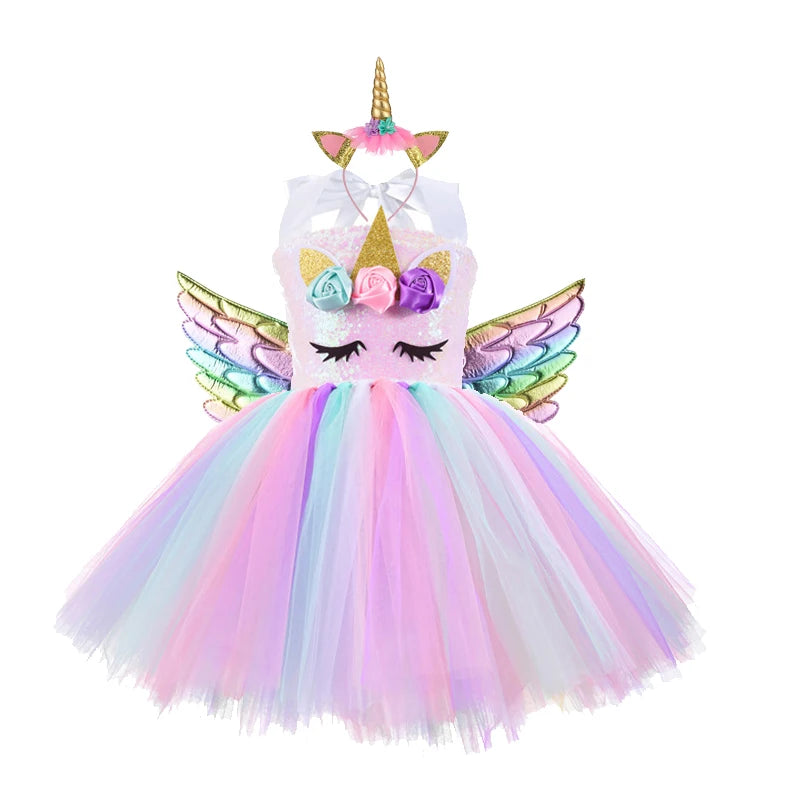 Princess Girls Unicorn Tutu Dress