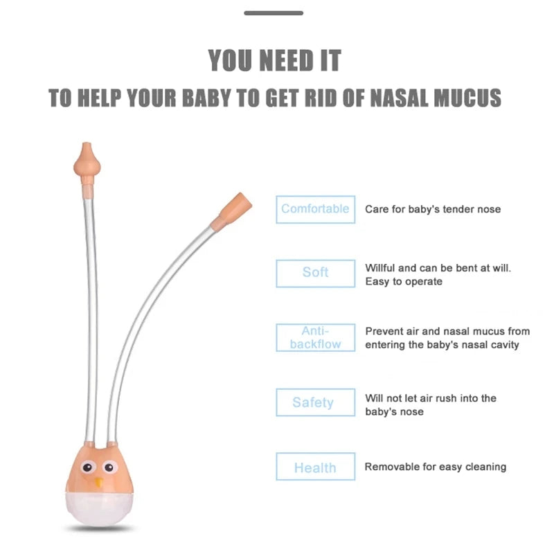 BreatheEasy™ Baby Nasal Aspirator – Safe Silicone Mouth Suction Snot Cleaner for Newborns