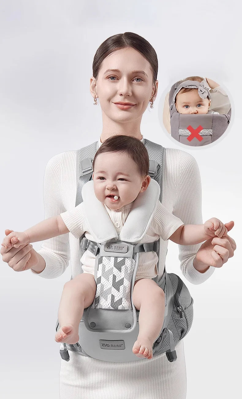 AIBEDILA™ Ergonomic Waist-Stool Baby Carrier – Anti-Gravity Comfort 20kg+