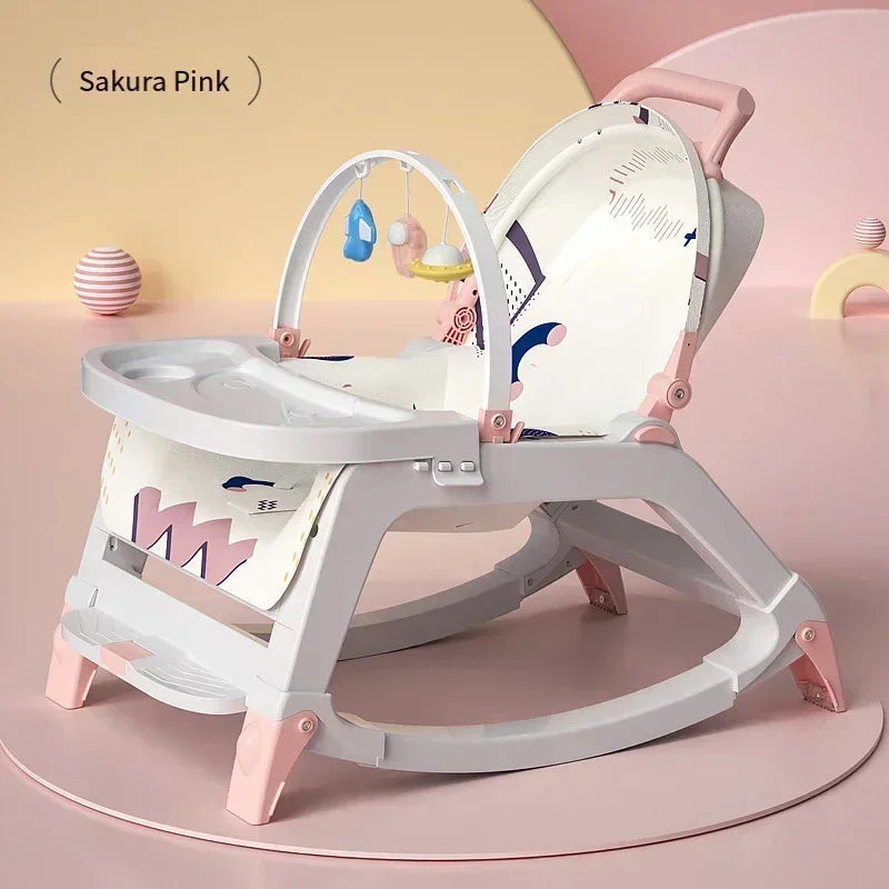 DreamNest™ 5-in-1 Baby Rocking Chair | Multi-Functional Bouncer, Seat, Rocker, Dining & Trolley
