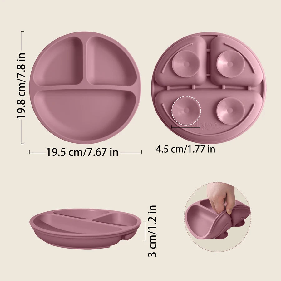 1PC Baby Sucker Silicone Dining Plate