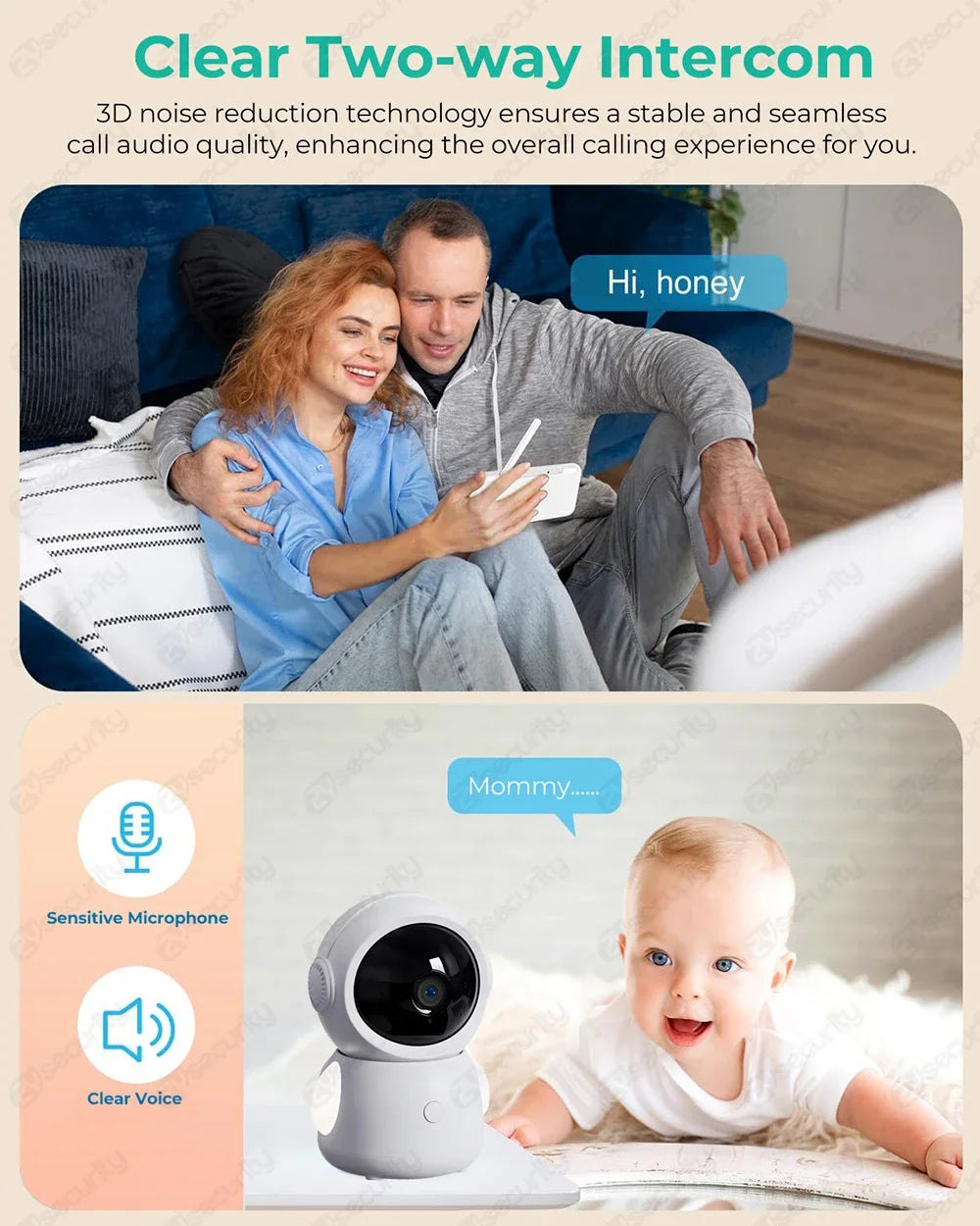 ZySecurity™ 2K 3MP Wireless Video Baby Monitor (ZY-MY06)