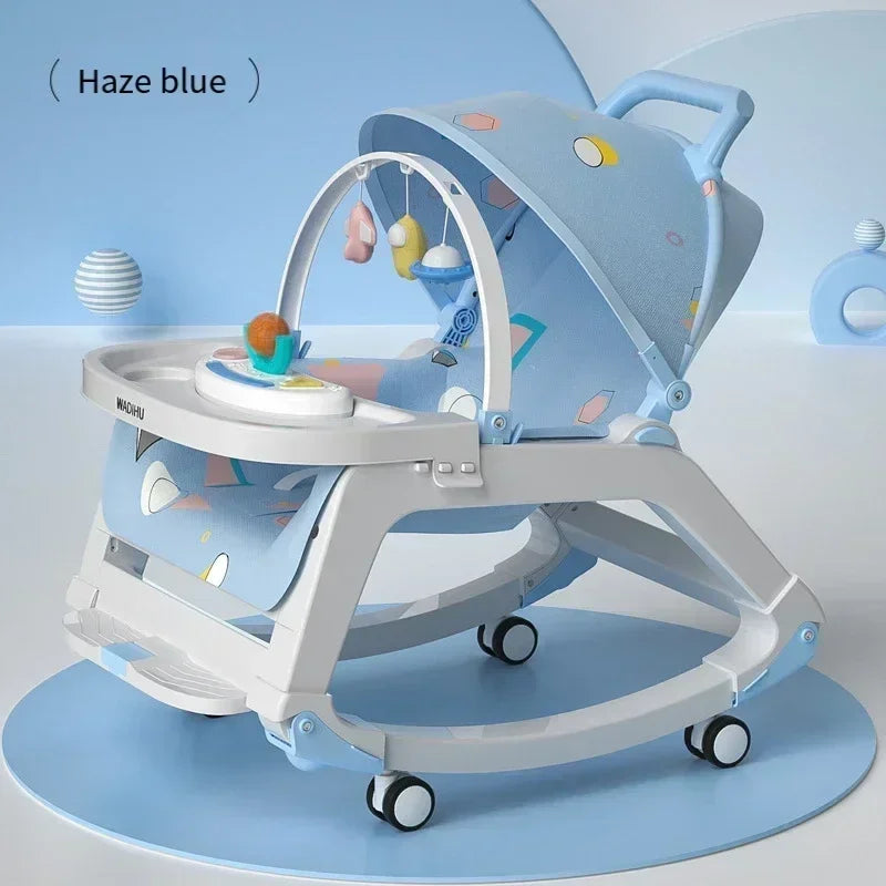 DreamNest™ 5-in-1 Baby Rocking Chair | Multi-Functional Bouncer, Seat, Rocker, Dining & Trolley