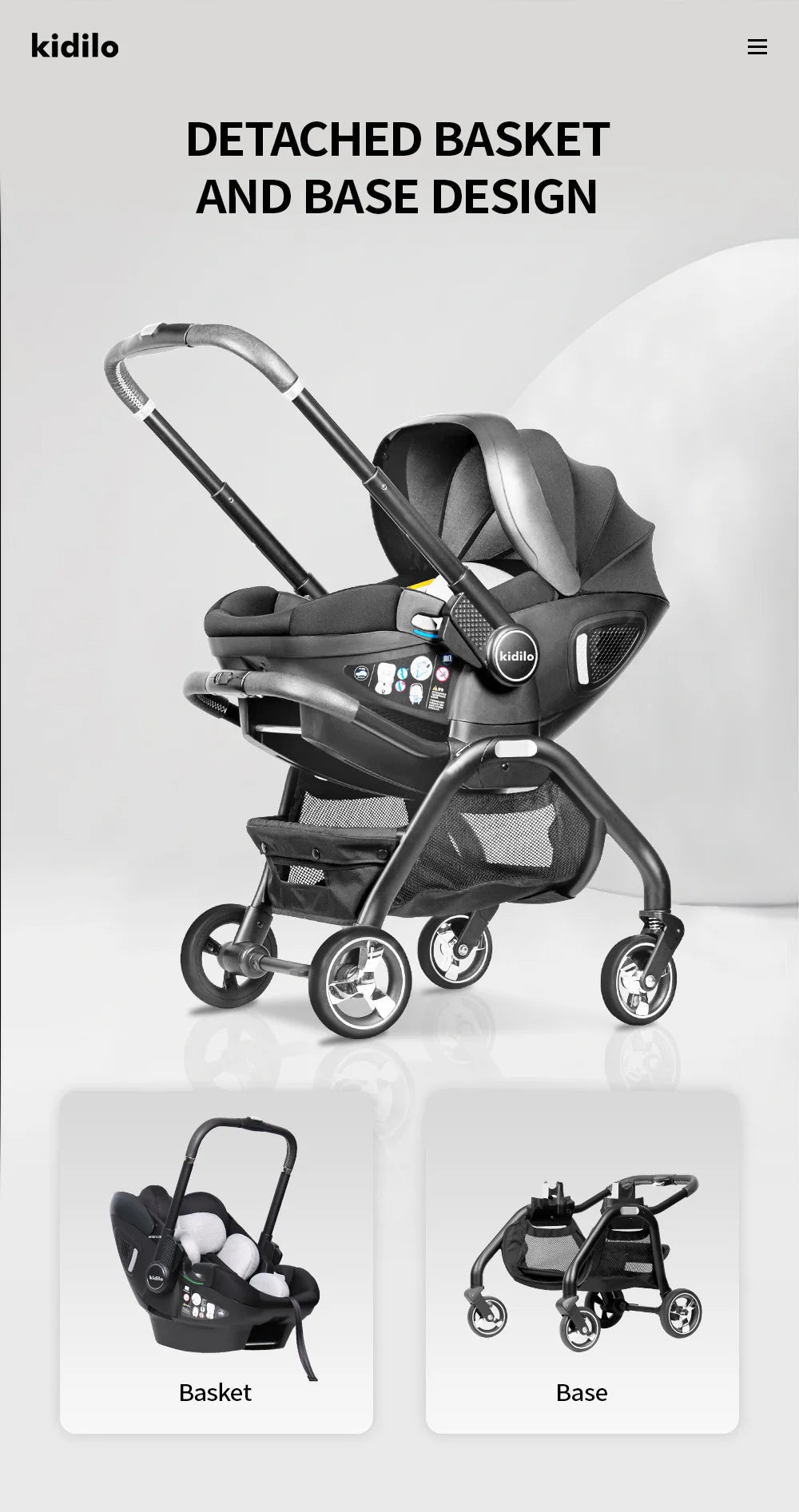 Kidilo™ 3-in-1 Baby Car Seat Stroller