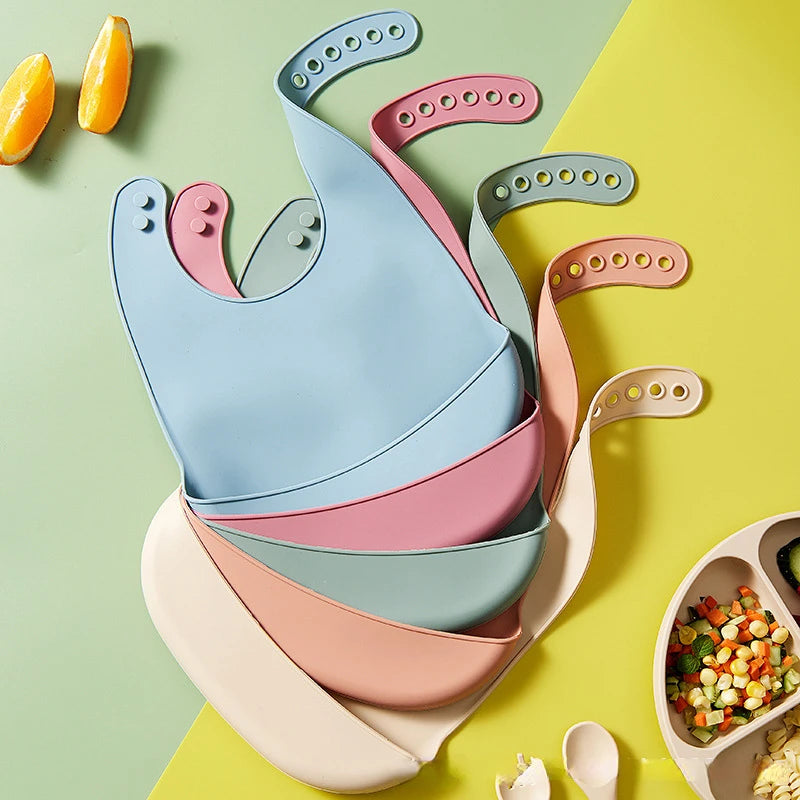 Waterproof Silicone Baby Bib with Pocket