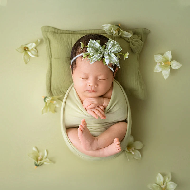 Soft Baby Photo Wrap – Green | Newborn Photography Prop (Model xz-63)