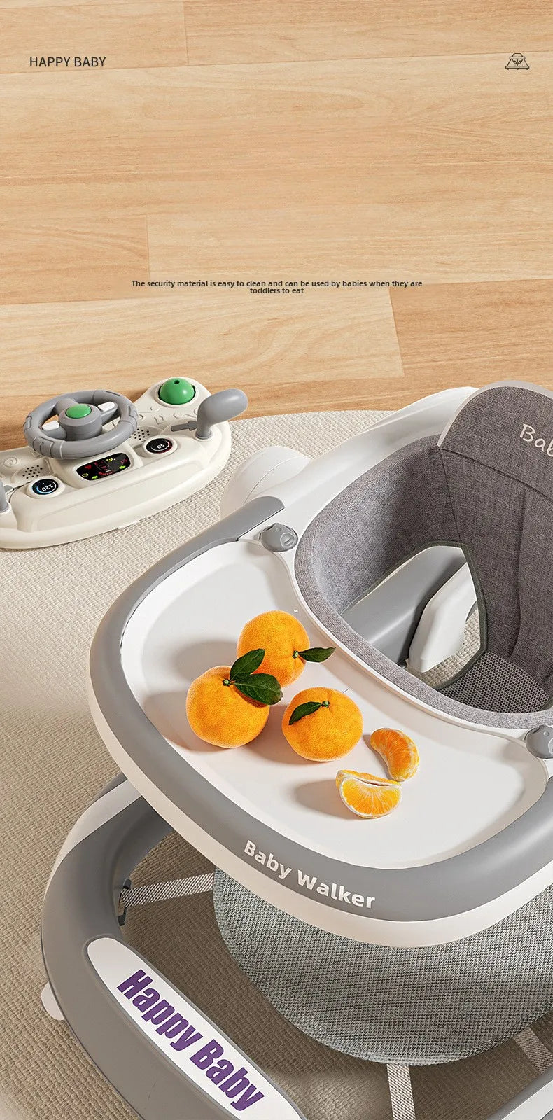 SafeStep™ Foldable Baby Walker – Ergonomic 4-Wheel Walker with Safety Features