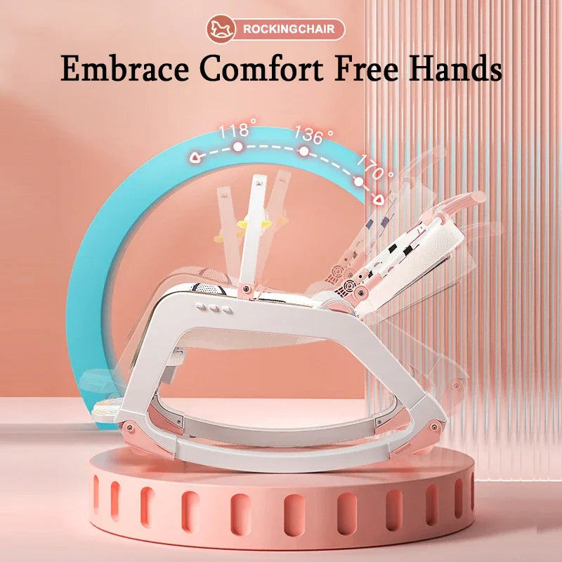 DreamNest™ 5-in-1 Baby Rocking Chair | Multi-Functional Bouncer, Seat, Rocker, Dining & Trolley