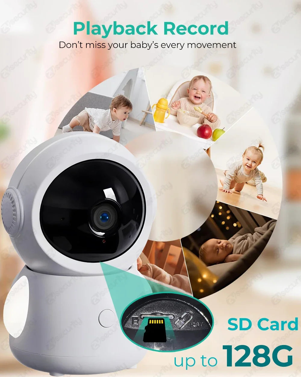 ZySecurity™ 2K 3MP Wireless Video Baby Monitor (ZY-MY06)