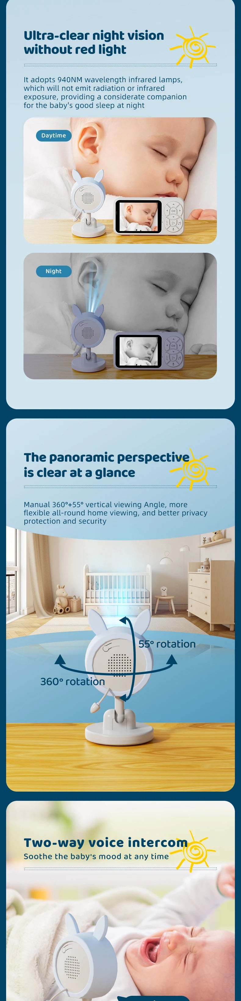 DANMINI™ 3.5" IPS Color Video Baby Monitor (C4L)