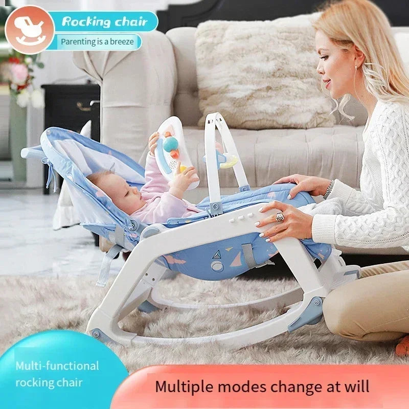 DreamNest™ 5-in-1 Baby Rocking Chair | Multi-Functional Bouncer, Seat, Rocker, Dining & Trolley