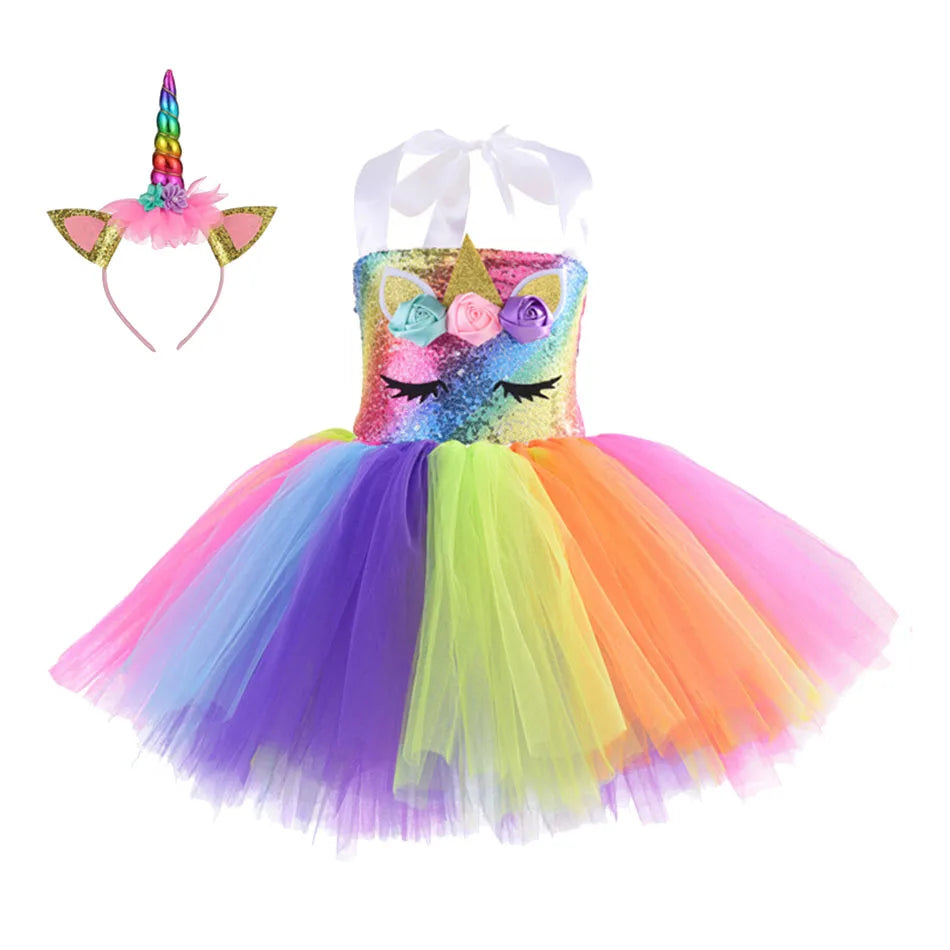 Princess Girls Unicorn Tutu Dress