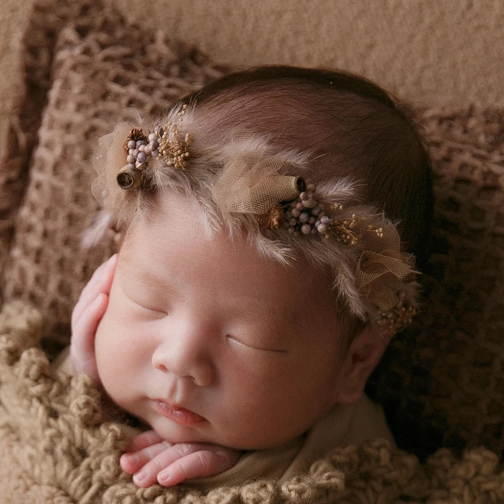 Baby Sleeping Bag Blanket – Brown Newborn Photography Prop for 0–6 Months