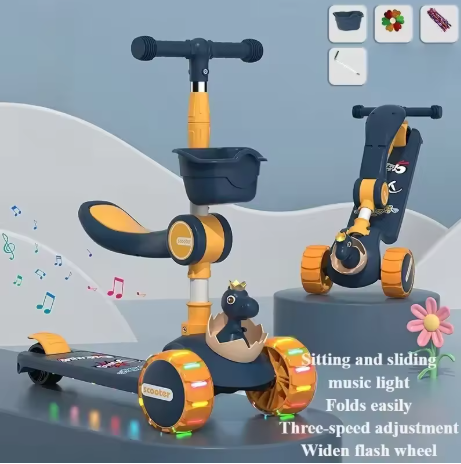 3-in-1 Kids Kick Scooter – LED & Music