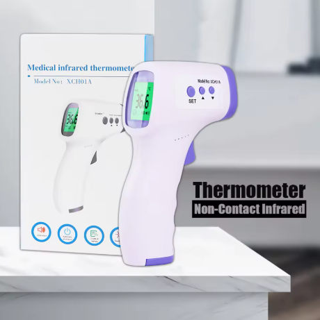 Non-Contact Infrared Thermometer – Digital Display Forehead & Ear, Fever Detection for Kids & Adults