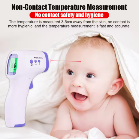 Non-Contact Infrared Thermometer – Digital Display Forehead & Ear, Fever Detection for Kids & Adults