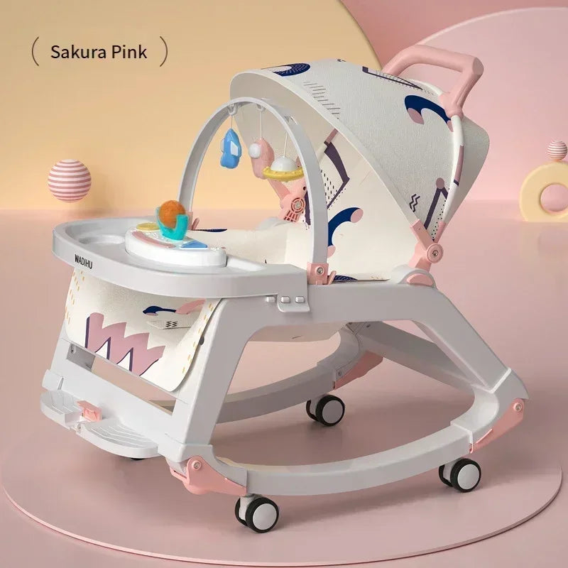 DreamNest™ 5-in-1 Baby Rocking Chair | Multi-Functional Bouncer, Seat, Rocker, Dining & Trolley