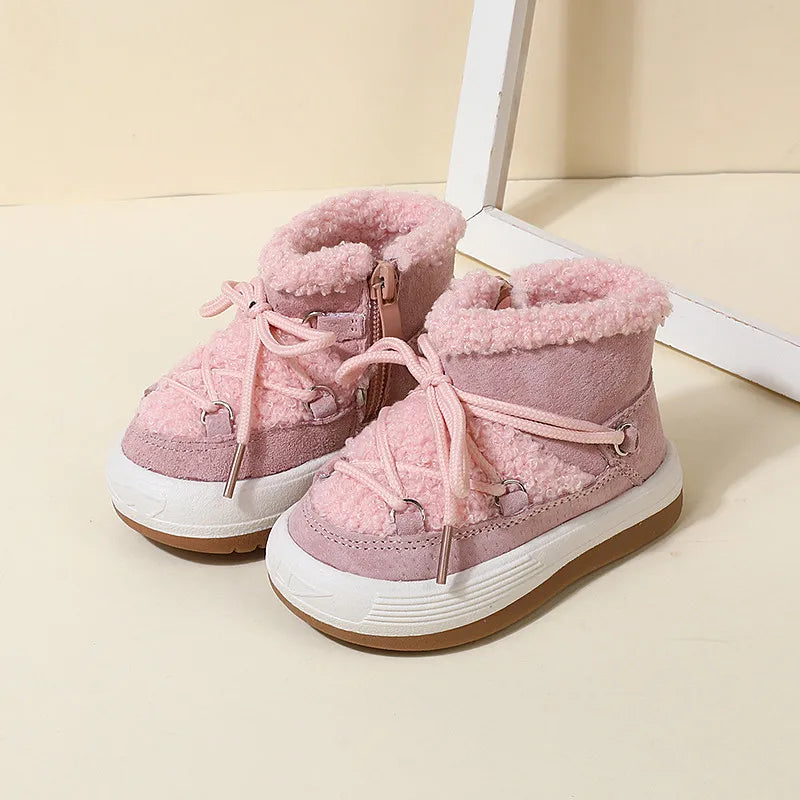 Warm Plush Rubber Sole Baby Boots