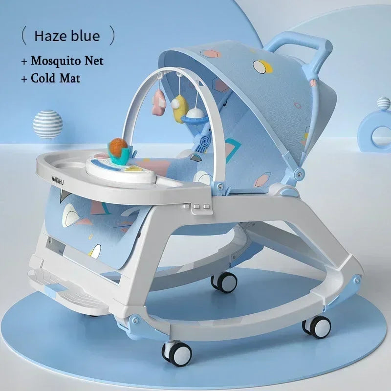 DreamNest™ 5-in-1 Baby Rocking Chair | Multi-Functional Bouncer, Seat, Rocker, Dining & Trolley