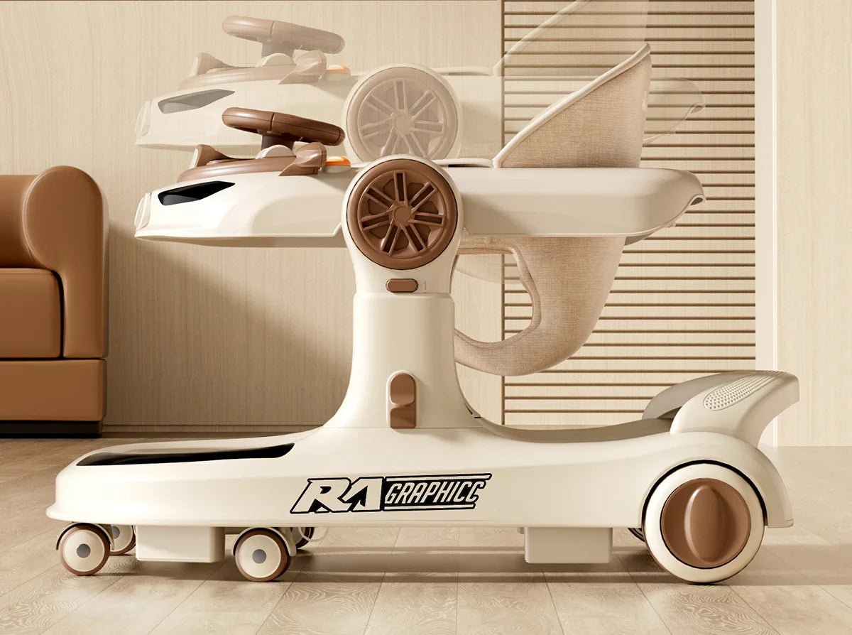 Foldable 5-Wheel Baby Walker – Safe & Stable Walking A