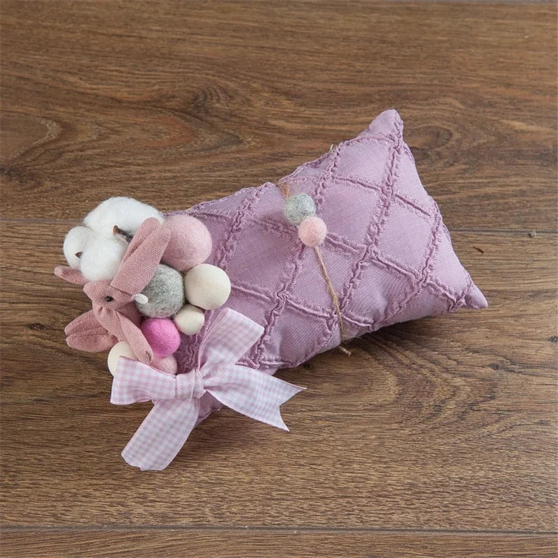 📷 DVOTINST™ Newborn Photography Set – 3PCS Baby Photo Props in Beige (Hat, Wrap & Doll) | Unisex Soft Outfit for 0–1Y