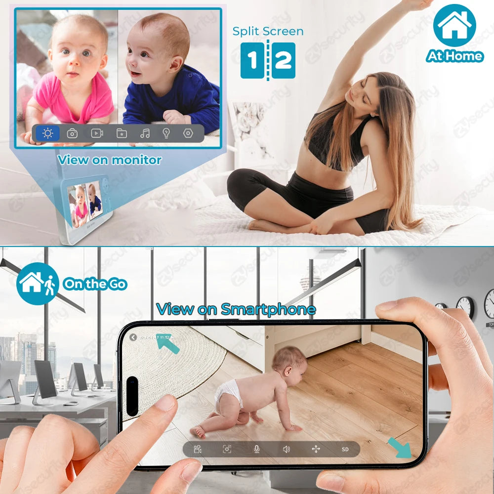 ZySecurity™ 2K 3MP Wireless Video Baby Monitor (ZY-MY06)