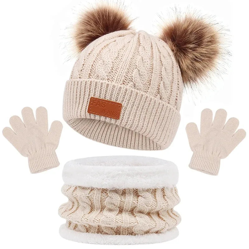 Baby Winter Hat, Scarf & Gloves Set
