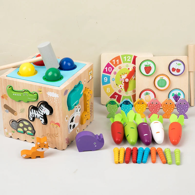 PlayWise™ 8-in-1 Wooden Game – Educational Logic & Hands-On Skills Toy for Kids