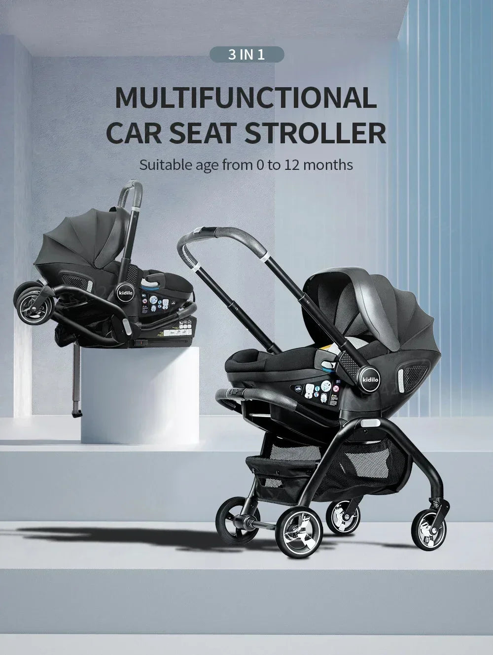 AuraPicks™ 4-in-1 Baby Stroller & Car Seat Combo