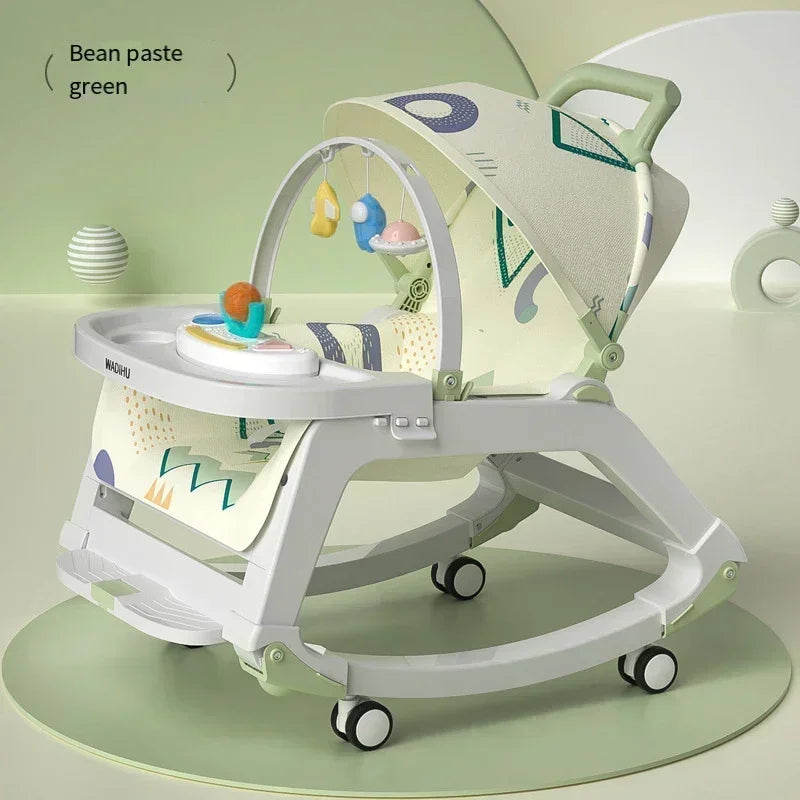 DreamNest™ 5-in-1 Baby Rocking Chair | Multi-Functional Bouncer, Seat, Rocker, Dining & Trolley