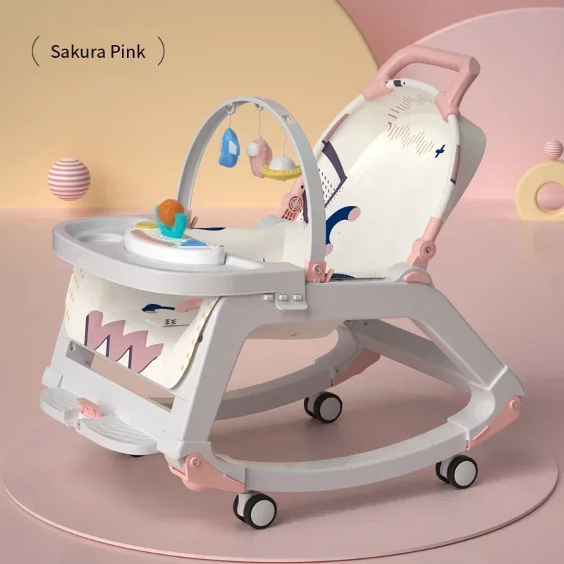 DreamNest™ 5-in-1 Baby Rocking Chair | Multi-Functional Bouncer, Seat, Rocker, Dining & Trolley