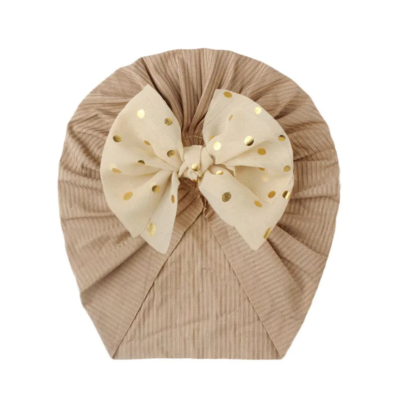 I LOVE DAD™ Baby Bowknot Turban Hat – Soft Cotton & Polyester Beanie for Newborns 0–1Y