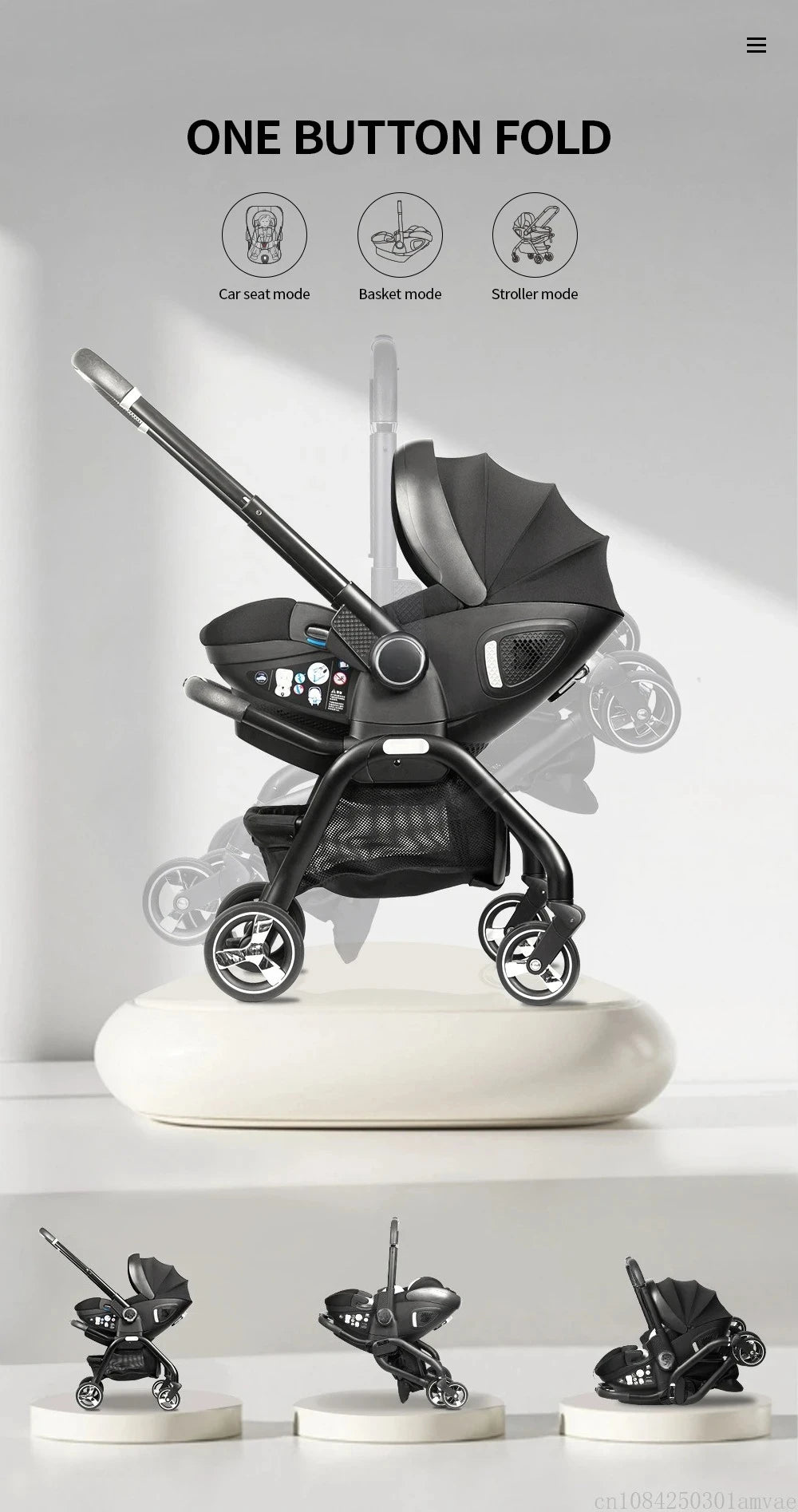 AuraPicks™ 4-in-1 Baby Stroller & Car Seat Combo