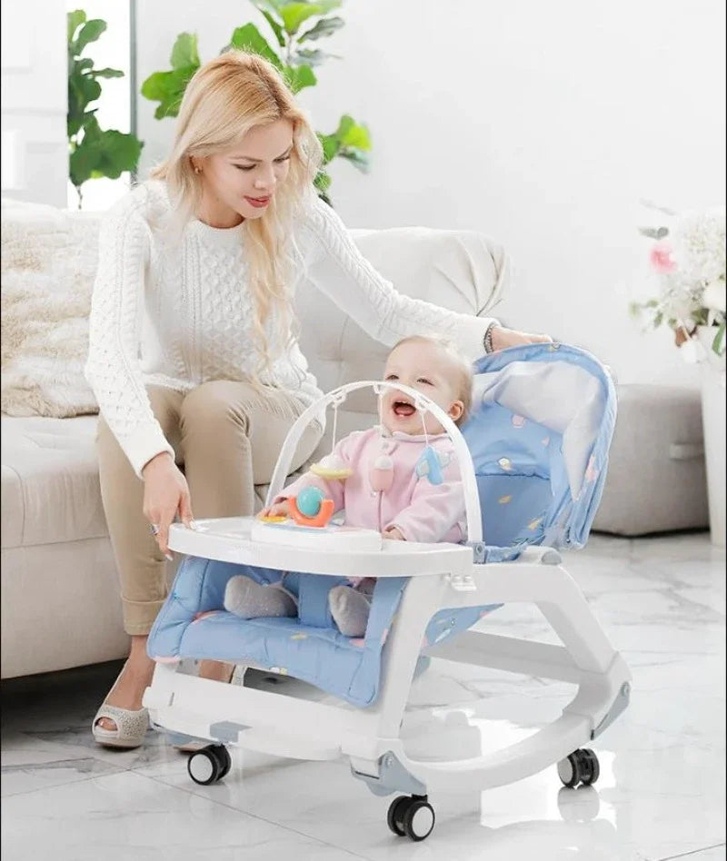 DreamNest™ 5-in-1 Baby Rocking Chair | Multi-Functional Bouncer, Seat, Rocker, Dining & Trolley