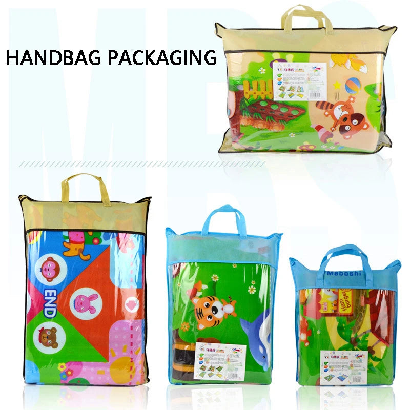 ComfyPlay™ Cartoon Baby Play Mat – Large Foldable EPE Foam Rug, Non-Toxic & Safe