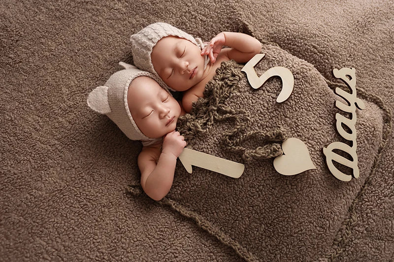 Baby Sleeping Bag Blanket – Brown Newborn Photography Prop for 0–6 Months