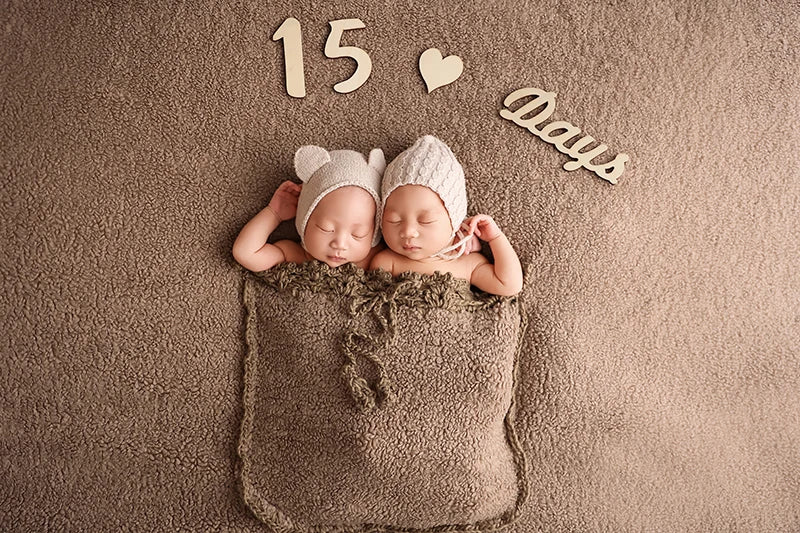 Baby Sleeping Bag Blanket – Brown Newborn Photography Prop for 0–6 Months