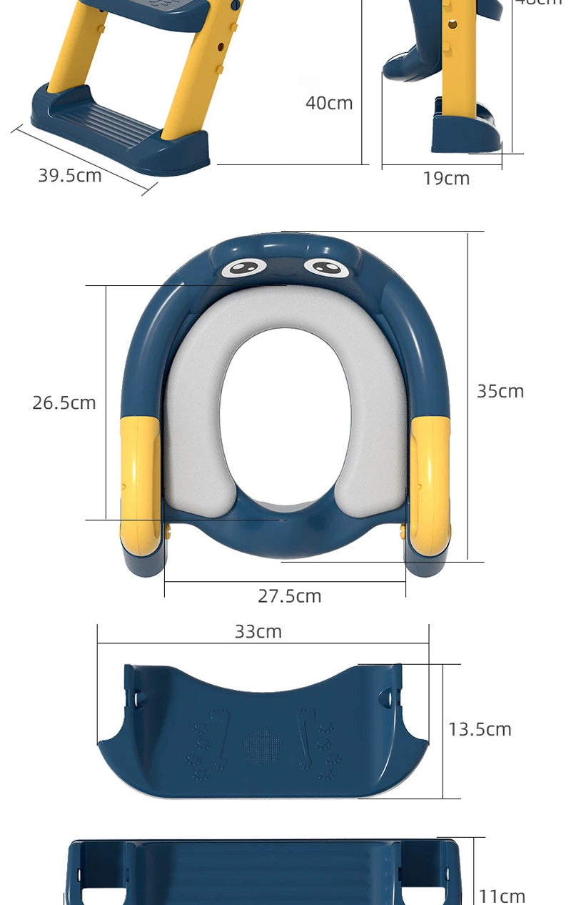 KinderPot™ Folding Baby Potty Training Seat with Step Stool Ladder – Portable Travel Toilet