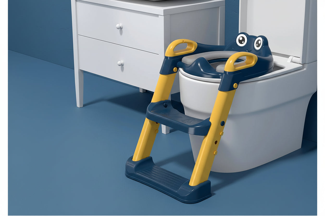 KinderPot™ Folding Baby Potty Training Seat with Step Stool Ladder – Portable Travel Toilet